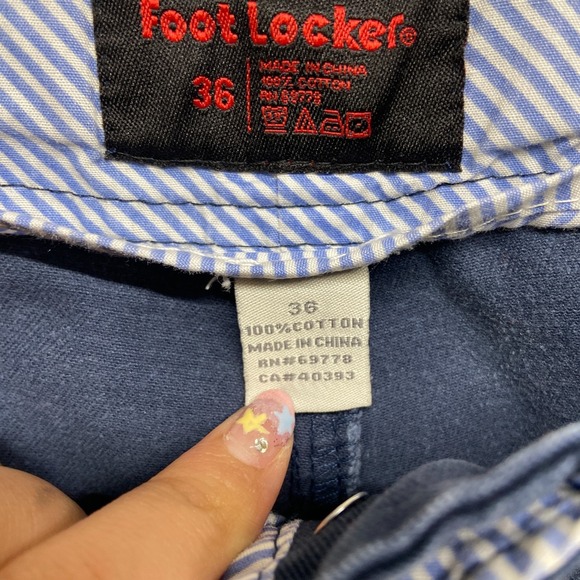 Foot Locker Shorts Mens 36 Navy Blue Denim Cotton Cargo Pockets Casual Outdoor - Picture 10 of 16